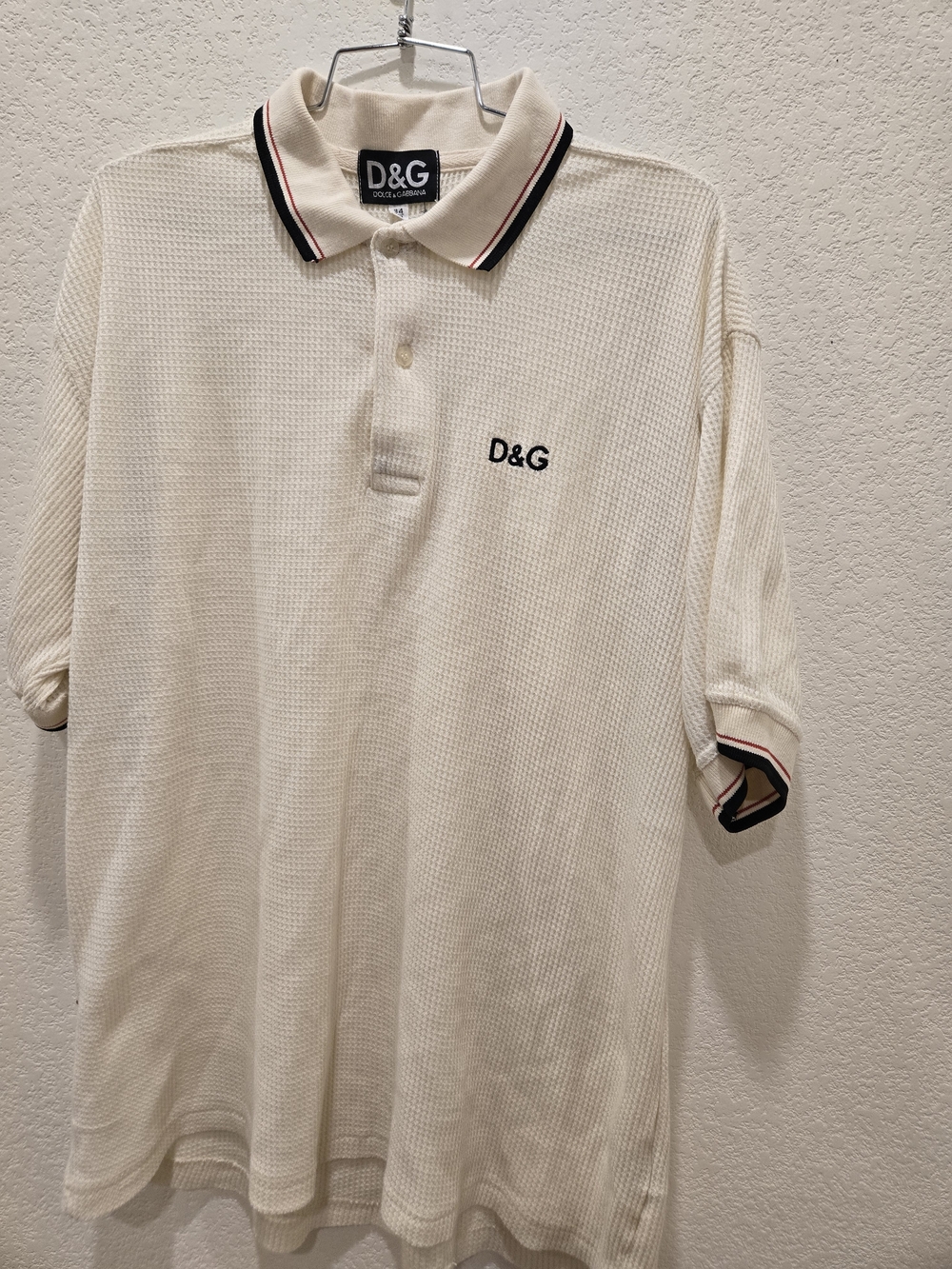 D&G Cream Short-Sleeve Polo Shirt